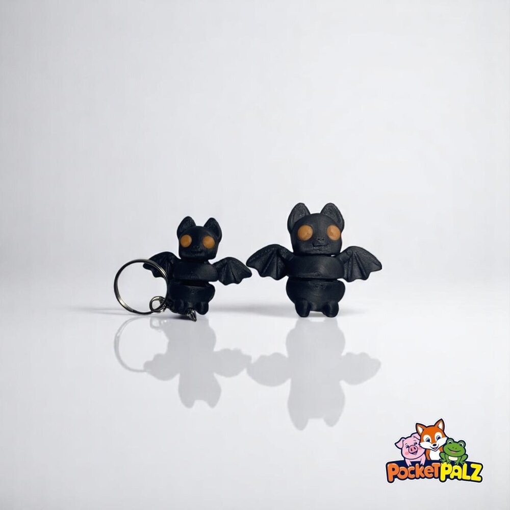 3D Printed Mini Flexi Bat Fidget Toy and Keychain